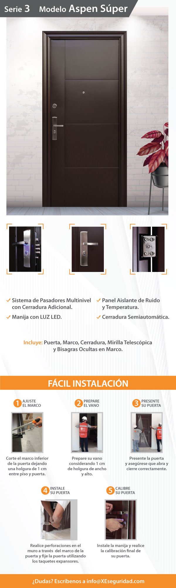 Puerta de Seguridad Derecha Aspen XE Seguridad